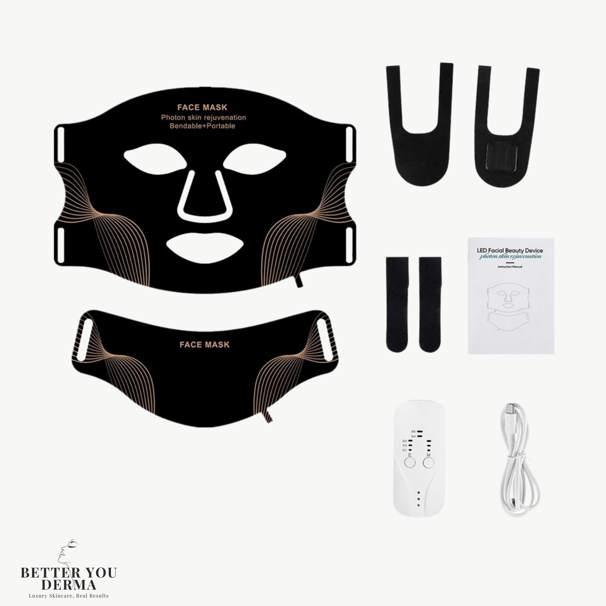 LED light therapy mask for acne and anti-ageing skincare