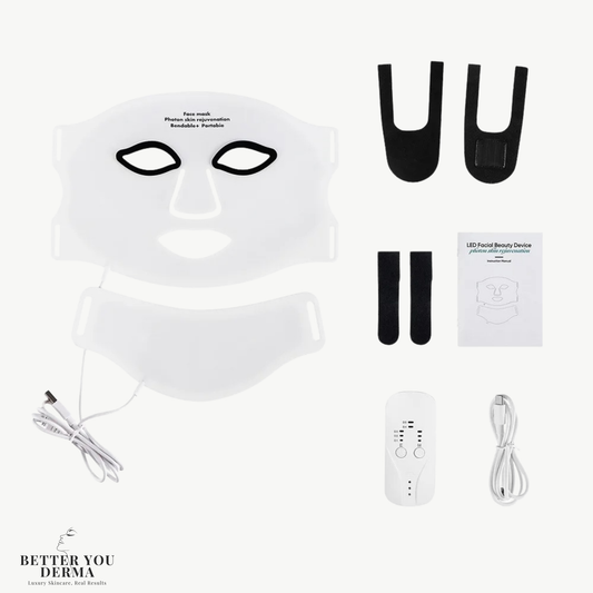LED light therapy mask for acne and anti-ageing skincare
