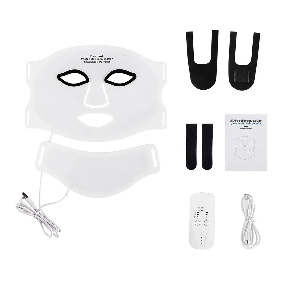 LED light therapy mask for acne and anti-ageing skincare