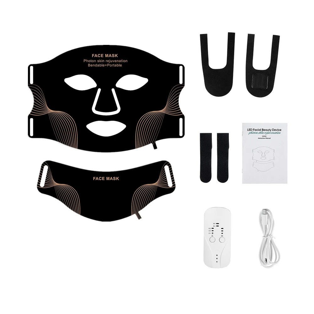 LED light therapy mask for acne and anti-ageing skincare